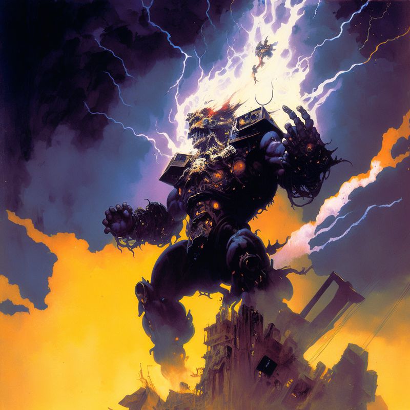 An epic robot god dominates the human landscape